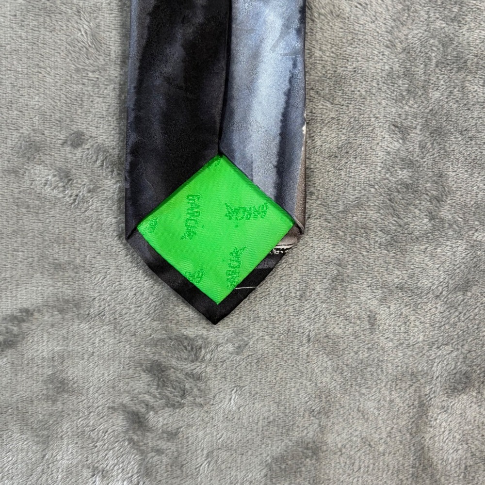 Jerry Garcia Wetlands Collection 63 Silk Necktie Abstract Blue Black Grey Tie - Picture 7 of 8